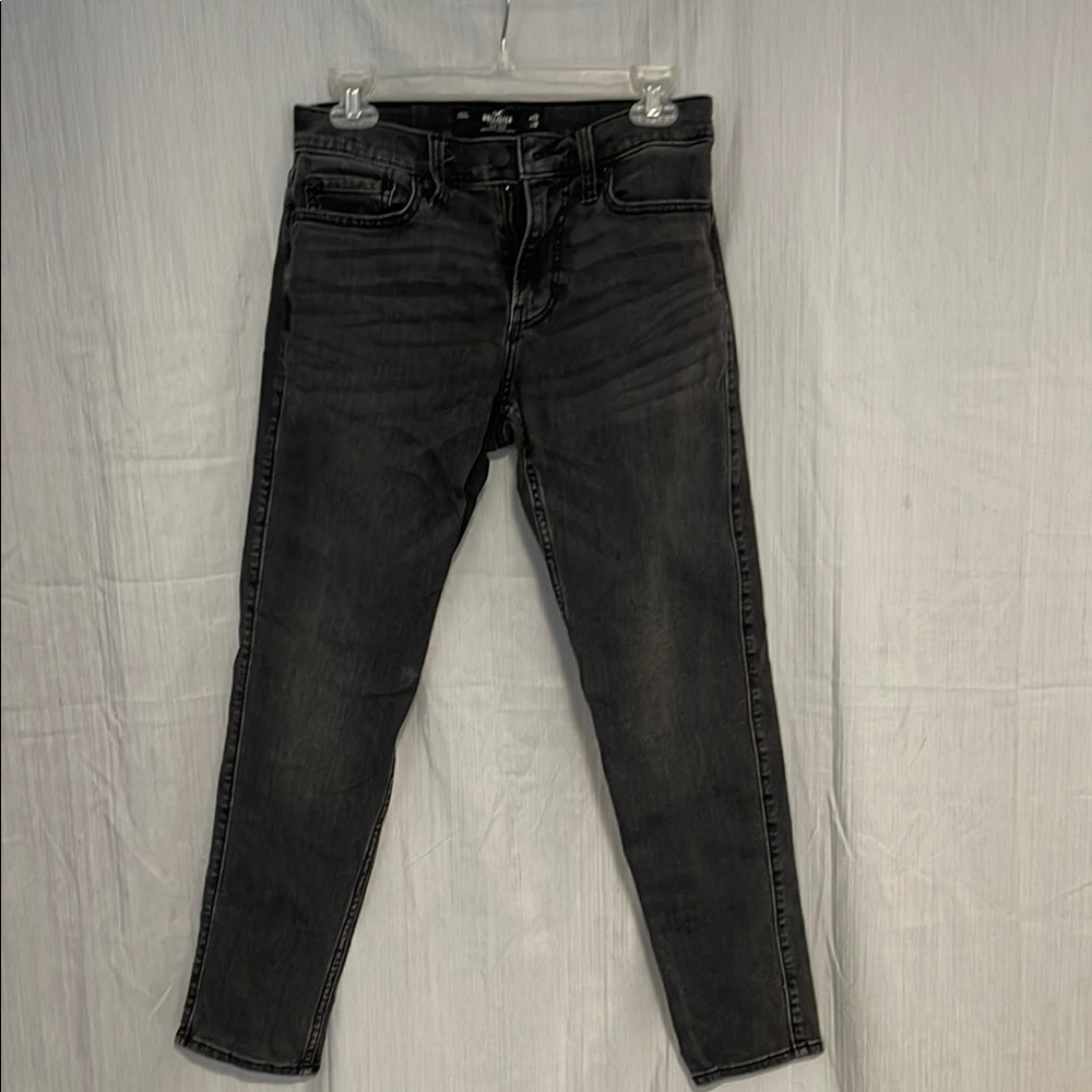 Hollister Black Slim Jeans with Washed Texture